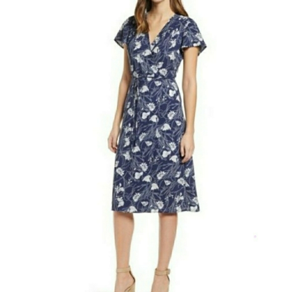 Leith Dresses & Skirts - Women's Floral Bell Sleeve Wrap Dress